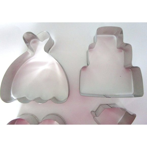 Ann Clark Cookie Cutters - 4 pc Wedding (Dress-Cake-Heart-Diamond Ring) USA New - Picture 6 of 11